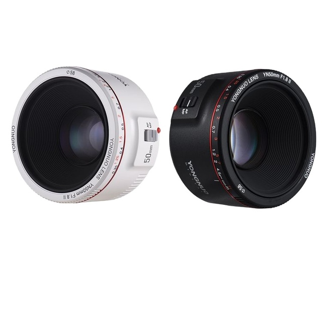 Popular YONGNUO YN50mm lens for canon mount lenses white Yongnou brand yn50 mm f 1.8 ii
