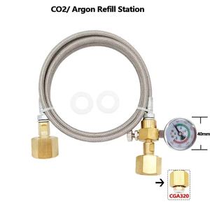 Adaptador para Estación de Recarga de Tanques de CO2 Sodastream, Manguera Trenzada de Acero de 1.5m, Manómetro de Presión de 250 bar, Herramienta de Llenado de Cilindros, Herramientas Neumáticas - Product Image 4