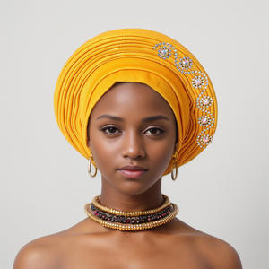 2024 turbans de mariage Offre Spéciale pour dames mode africaine diamant gele headtie musulman femmes bonnet nigérian - Product Image 3