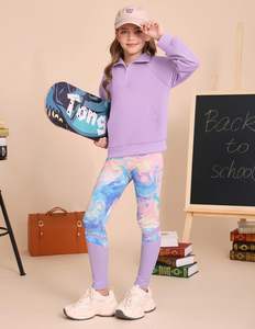 Ensemble de survêtement 2 pièces pour adolescentes : <span class=keywords><strong>Sweat</strong></span>-shirt à manches longues et leggings – Idéal pour la rentrée scolaire – Polyester et élasthanne – Mignon - Product Image 5