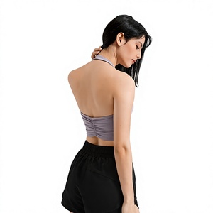 Top Deportivo Halter con Cuello Cuadrado para Mujer, Espalda Fruncida, Secado Rápido, Elástico, con Almohadillas Removibles, para Fitness y Yoga, Venta al por Mayor - Product Image 5