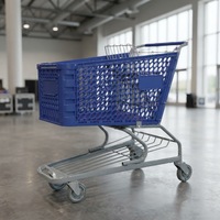 Chariot de courses en maille PP 120L de haute qualité avec roues en PU de 4 pouces