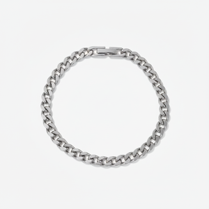 Pulsera de Cadena Cubana Vintage de 5 mm, Chapada en Oro, Patrón Geométrico, Elegante, de Acero Inoxidable y Latón, para Fiestas, Regalos, Aniversarios - Product Image 1