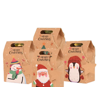 Boîte à friandises pliable en forme de Père Noël, adorable boîte cadeau pour biscuits, pour les enfants, fête de Noël, emballage de collations