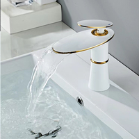 Robinets de salle de bain à poignée unique, noir, élégant, monotrou, lavabo, évier, mélangeur chaud et froid, robinets de salle de bain