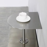 Table à manger moderne en acier inoxydable de style industriel minimaliste italien, ronde, 2 places, pour hôtel, petites salles à manger