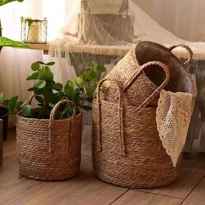 Panier à fleurs en algues tissées à la main, taille moyenne, pour plantes d'intérieur et d'extérieur, décoration de la maison, balcon, jardin - Product Image 1