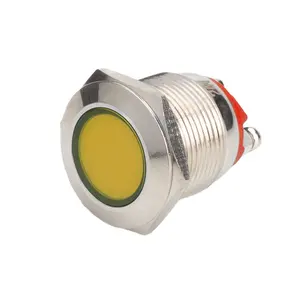 LVBO lampu sinyal logam LED tahan air, indikator kualitas terbaik 6V 12V 24V 220v 6mm 8mm 12mm 16mm 22mm