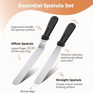 Kit per decorare torte con piatto girevole, ugelli in acciaio inox, sacchetti per glassa, spatole per decorazione, <span class=keywords><strong>set</strong></span> di strumenti da <span class=keywords><strong>pasticceria</strong></span> - Product Image 3