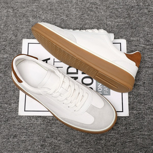 Chaussures décontractées classiques de prestige en cuir de vachette première couche, légères, à lacets, pour le quotidien et le style urbain - Product Image 3