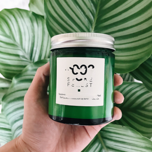 Barattolo di candela <span class=keywords><strong>in</strong></span> <span class=keywords><strong>vetro</strong></span> smerigliato ambra opaco con coperchi boscosi resistenti al calore verde altri <span class=keywords><strong>portacandele</strong></span> barattoli per candele - Product Image 5