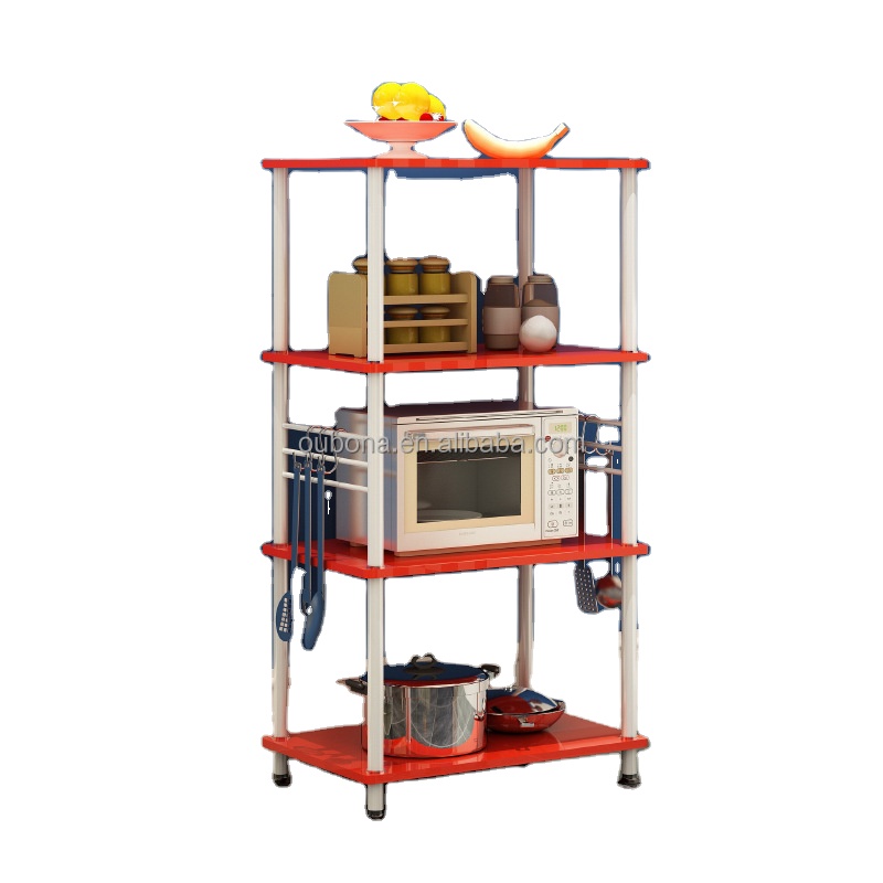 Современный 4 уровня кухня полки из нержавеющей стали стеллаж печь складское печь стенд