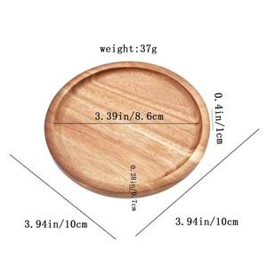 Juego de 6 Posavasos de Madera de Acacia <span class=keywords><strong>Cosen</strong></span>, Ecológicos, de Lujo, Antideslizantes, para el Hogar, Oficina, Decoración Navideña, Mesa de Centro, Escritorio - Product Image 5