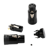 Adaptateur de connecteur XLR mâle-femelle professionnel noir et or à 3 broches, à angle droit et réglable, pour câble audio, microphone et DMX