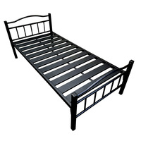 Lit simple en fer OEM/ODM, design moderne et simple, démontable, pour dortoir, location, chantier de construction