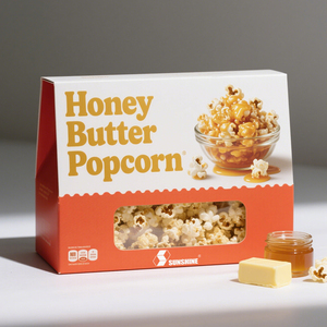 Boîte à popcorn pour collations riches en protéines, emballage de carton alimentaire biodégradable et durable avec dossiers en relief pour la vente au détail - Product Image 4