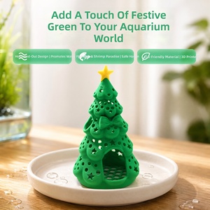 Nouveauté : Caverne de cachette pour aquarium en forme de sapin de Noël, imprimée en 3D, micro-paysages pour la reproduction des poissons et des crevettes - Product Image 5