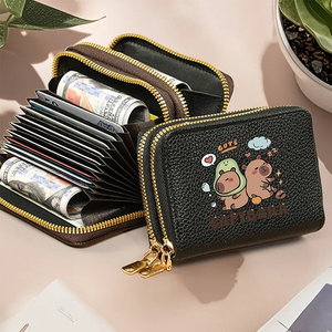 The New <span class=keywords><strong>Cute</strong></span> Cartoon Print Capi Barado Slot Card Credit Card Holder Wallet com Double Zippers e Coin Purse é para mulheres - Product Image 3
