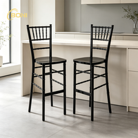 Chaise haute de style classique pour événements de mariage, tabouret de bar en métal doré, chaise haute de comptoir moderne, chaise Chiavari pour bar