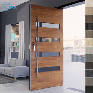 Puerta <span class=keywords><strong>de</strong></span> Entrada Principal <span class=keywords><strong>de</strong></span> <span class=keywords><strong>Madera</strong></span> <span class=keywords><strong>de</strong></span> Lujo Estilo Americano, Puerta Pivotante <span class=keywords><strong>de</strong></span> <span class=keywords><strong>Madera</strong></span> <span class=keywords><strong>Exterior</strong></span>, Diseños <span class=keywords><strong>de</strong></span> <span class=keywords><strong>Puertas</strong></span> <span class=keywords><strong>de</strong></span> <span class=keywords><strong>Madera</strong></span> Exteriores Modernas para Villas con Vidrio - Product Image 1
