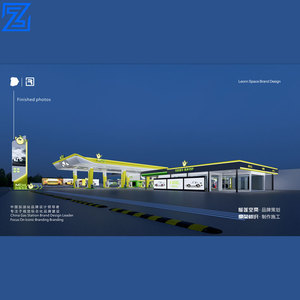 Toldo personalizado para gasolinera, estructura de acero y diseño de limón - Product Image 5