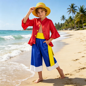 เสื้อกั๊กคอสเพลย์สำหรับเด็ก, ชุดฮาโลวีนพร้อมหมวกฟางและรองเท้า - Product Image 4