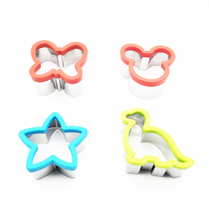 Động Vật Đầy Màu Sắc Hình Dạng Thép Không Gỉ <span class=keywords><strong>Sandwich</strong></span> Cookie Cutter Cho Trẻ Em - Product Image 1