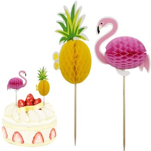 3D Flamingo Pineapple <b>Cake</b> Decoration Honeycomb Fork Insert Birthday Party <b>Supplies</b> <b>Cake</b> <b>Decorating</b> Inserts - Product Image 5