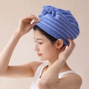 Nuevo Gorro Absorbente de Algodón Puro con Rayas Finas y Estilo Sencillo Teñido con Hilo para Secar el Cabello 2026 - Product Image 2
