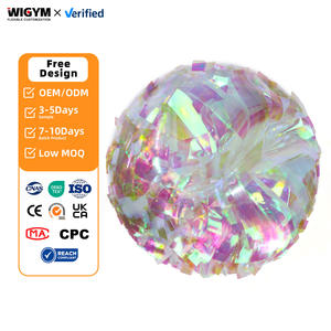 Pompones de Plástico Personalizados al por Mayor de 6 y 8 Pulgadas, Iridiscentes, Arcoíris, para Equipos de Animadoras y Grupos de Baile - Product Image 1