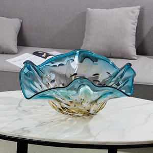 <span class=keywords><strong>Assiette</strong></span> de fruits décorative en <span class=keywords><strong>verre</strong></span> de forme nordique stockage à domicile créatif d'ornements d'<span class=keywords><strong>assiette</strong></span> de fruits secs bol en <span class=keywords><strong>verre</strong></span> <span class=keywords><strong>bleu</strong></span> ambre soufflé murano - Product Image 1