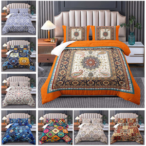 Boho Paisley Bộ Đồ Giường Đặt Vibrant Orange In Comforter Với Điền Tùy Chỉnh Khách Sạn Khu Nghỉ Mát Duvet - Product Image 2
