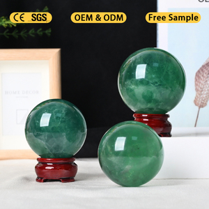 Wholesale High Quality Natural Crystal Healing Stone Hand Polished <b>Green</b> Fluorite Crystal Sphere for Decor - Product Image 5