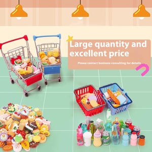 Mini sắt lưu trữ giỏ hàng hình chữ nhật mô phỏng Giỏ mua hàng cho không gian nhỏ sáng tạo kim loại lưu trữ giỏ hàng - Product Image 3