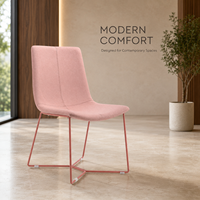 Chaise de salle à manger moderne européenne rembourrée en tissu, base en métal, sans accoudoirs, pour salle à manger, salon, bar à domicile, hôtel