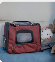 Sacs à dos de luxe pour animaux de compagnie sac de transport pour animaux de compagnie respirant maille fenêtre chien voiture sac de voyage poche de rangement extérieure