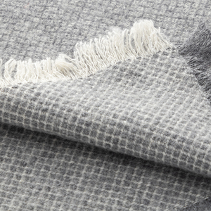 Dr.Wool 50% Wolle 50% Bambus-Decke Quaste Grau gewebte Decke Günstige weiche flauschige Decke werfen