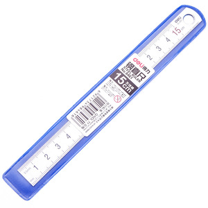 Deli Steel Ruler 15cm Metal Measuring Tool For Student School Use - Product Image 1