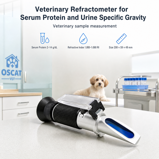 OSCAT Veterinary Refractometer Vet Equipment Serum Protein Urine Specific Gravity Portable Dog Cat Tester for Animal Hospital