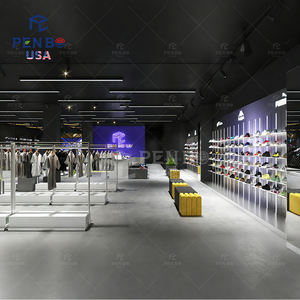 Exhibidor de Ropa Deportiva con Tecnología Personalizada PENBO, Estante con Iluminación LED, Decoración Interior Moderna para Tienda Deportiva, Madera/Metal/Cristal - Product Image 3
