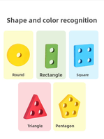 Mainan Edukasi Puzzle 3D Kayu, Mainan Latihan Kognitif, Balok Susun, Permainan Mencocokkan
