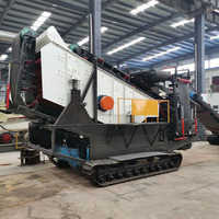 Machine de criblage de sable hydraulique sur chenilles, crible vibrant mobile pour concasseur de pierres