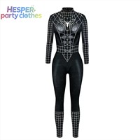 HESPER Halloween Cosplay Femme Sexy Rouge Bleu Imprimé Toile d'araignée Combinaison en Polyester Écologique Classique Héroïque TV/Cinéma