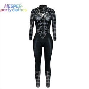 HESPER Halloween Cosplay Femme Sexy Combinaison Rouge et Bleue Imprimé Araignée et Toile d'Araignée Classique Héroïque Disfraz Spider-Man Bodysuit - Product Image 1
