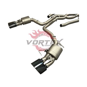 Sistema de escape completo Vortex Racing de titanio arenado con tubos delanteros para Audi C8 RS6, piezas de ajuste de sonido. - Product Image 6