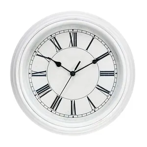 12 Inch Silent Roman Numerals Vintage Wall Clocks For Living Room White Retro Plastic Custom Clocks Home Decor