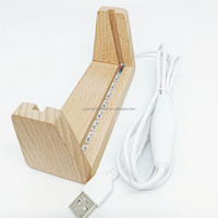 Base de veilleuse à LED en bois personnalisée en forme de U Base de lampe en bois de 6 pouces avec alimentation par batterie Forme rectangulaire