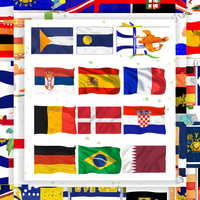 Drapeaux en polyester en gros et en stock provenant des usines de drapeaux nationaux pour la finale de la Coupe du monde des États-Unis, du Canada et du Mexique