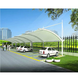 Abri de bus extérieur en acier avec structure à poutres, tentes abri de voiture, auvent imperméable en tissu PVDF, bâtiment en colonnes d'acier, abri de voiture, tente d'ombrage - Product Image 3