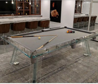 Table de billard de luxe supérieure de 8 pieds en verre trempé, personnalisée avec plateau en ardoise et coussinets en caoutchouc pour usage domestique
